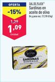 Oferta de Sardinas Sal de Plata  por 1,09€ en ALDI