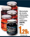 Oferta de Mermelada de ciruela, albaricoque, arándanos, fresa o melocotón Unide por 1,29€ en Unide Market