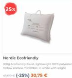 Oferta de 25%  Nordic Ecofriendly  300g Ecofriendly duvet, lightweight 100% polyester hollow silicone microfiber, in white with a light  41,00 € (-25%) 30,75 €   por 30,75€ en Dormitienda