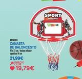 Oferta de A0245951  CANASTA DE BALONCESTO 47x37 cm/incluye inflador y pelota 14 cm  21,99€ PRECIO CLUB  19,79€  SPORT  BASKETBALL   por 19,79€ en Juguettos