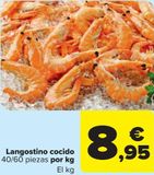 Oferta de Langostino cocido por kg por 8,95€ en Carrefour