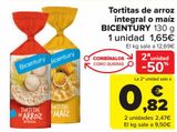 Oferta de Tortitas de arroz integral o maíz BICENTURY  por 1,65€ en Carrefour