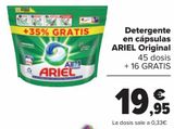Oferta de Detergente en cápsulas ARIEL Original  por 19,95€ en Carrefour