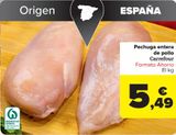 Oferta de Pechuga entera de pollo Carrefour por 5,49€ en Carrefour
