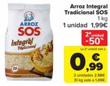 Oferta de Arroz Integral Tradicional SOS por 1,99€ en Carrefour