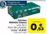 Oferta de Cerveza MAHOU Clásica por 14,84€ en Carrefour