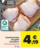 Oferta de Contramuslos de pollo Carrefour por 4,19€ en Carrefour