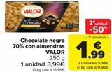 Oferta de Chocolate negro 70% con almendras VALOR por 3,99€ en Carrefour