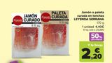 Oferta de Jamón o paleta curada en lonchas LEYENDA SERRANA por 4,4€ en Carrefour