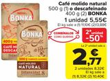 Oferta de Café molido natural o descafeinado BONKA por 5,55€ en Carrefour