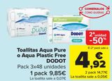 Oferta de Toallitas Aqua Pure o Aqua Plastic Free DODOT  por 9,85€ en Carrefour