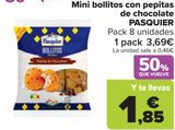 Oferta de Mini bollitos con pepeitas de chocolate  PASQUIER por 3,69€ en Carrefour