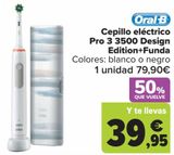 Oferta de Oral-B Cepillo eléctrico Pro 3 3500 Design Edition+Funda  por 79,9€ en Carrefour
