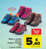 Oferta de Bota o deportivo trekking adulto o infantil TEX  por 17,99€ en Carrefour