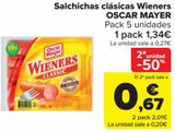Oferta de Salchichas clásicas Wieners OSCAR MAYER por 1,34€ en Carrefour