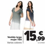 Oferta de Vestido largo mujer TEX  por 15,99€ en Carrefour