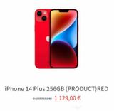 Oferta de IPhone 14 Plus 256GB (PRODUCT)RED 1209,00€ 1.129,00 €  por 1209€ en K-tuin