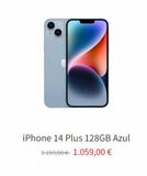 Oferta de IPhone 14 Plus 128GB Azul  1159,00€ 1.059,00 €  por 1159€ en K-tuin