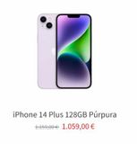 Oferta de IPhone 14 Plus 128GB Púrpura  1.159,00€ 1.059,00 €  en K-tuin