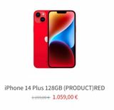 Oferta de IPhone 14 Plus 128GB (PRODUCT)RED  1159,00 € 1.059,00 €  por 1159€ en K-tuin