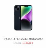Oferta de IPhone 14 Plus 256GB Medianoche  1209,00€ 1.189,00 €  por 1209€ en K-tuin