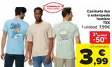 Oferta de Camiseta lisa o estampada hombre TEX  por 7,99€ en Carrefour
