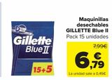 Oferta de MAQUINILLAS DESECHABLES GILLETTE BLUE II por 6,79€ en Carrefour Market