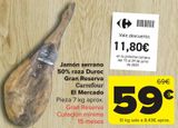 Oferta de JAMON SERRANO 50% RAZA DUROC GRAN RESERVA por 59€ en Carrefour Market