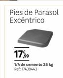 Oferta de Pies de parasol excéntrico 1/4 de cemento 25kg por 17,99€ en Leroy Merlin