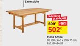 Oferta de Mesa de jardín extensible de madera teca Antea de 180/240x75x100 cm por 502€ en Leroy Merlin