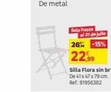 Oferta de Silla de exterior de acero Flora blanco por 22,99€ en Leroy Merlin