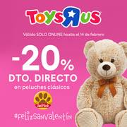 Oferta de ToysRus | -20% dto. directo en peluches clásicos | 2/2/2023 - 14/2/2023