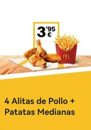 Oferta de McDonald's | 4 alitas + patatas medianas | 24/5/2022 - 21/6/2022