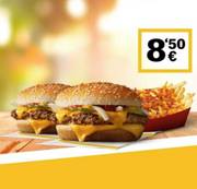 Oferta de 2 cuartos de libra +top Fries bacon & Cheese  por 8,5€