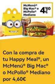 Oferta de McDonald's | Con tu happy meal un mcmenu por solo  | 19/7/2022 - 30/8/2022
