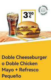 Oferta de McDonald's | Doble cheeseburger + refresco  | 19/7/2022 - 30/8/2022
