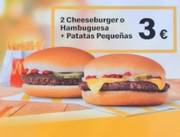 Oferta de 2 Cheeseburger+ Patatas Peq. por 3€ por 3€