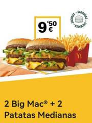 Oferta de McDonald's | 2 Big Mac + 2 Patatas | 24/5/2022 - 21/6/2022