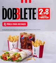 Oferta de KFC | Dobblete 2x8 Menús Twister | 3/2/2023 - 16/2/2023