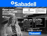 Oferta de Banco Sabadell | 2% TAE por hacerse cliente por un saldo máximo de 30.000€. | 1/12/2022 - 10/1/2023