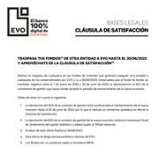 Oferta de EVO Banco | La devolución del 50% de la comisión de gestión de la nueva inversión | 31/1/2023 - 14/2/2023
